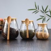 Narsati Bamboo Glass™ – Tarro Hermético con Cuchara Integrada