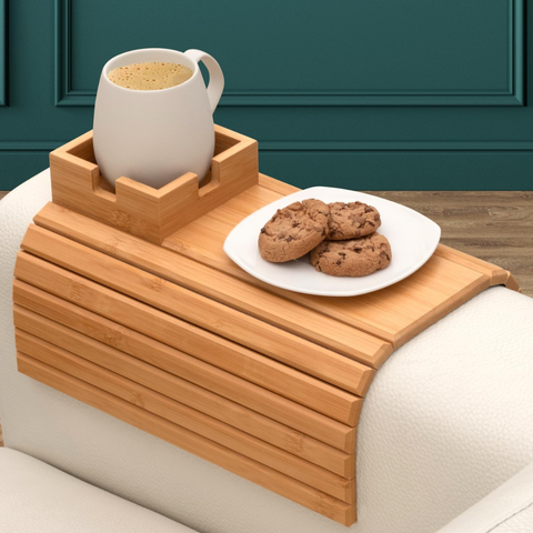 Narsati SofaFlex™ – Bandeja de Bambú Adaptable para Sofá