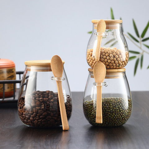 Narsati Bamboo Glass™ – Tarro Hermético con Cuchara Integrada