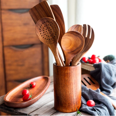 Narsati Artisan Wood™ – Set de Cocina de Madera Natural