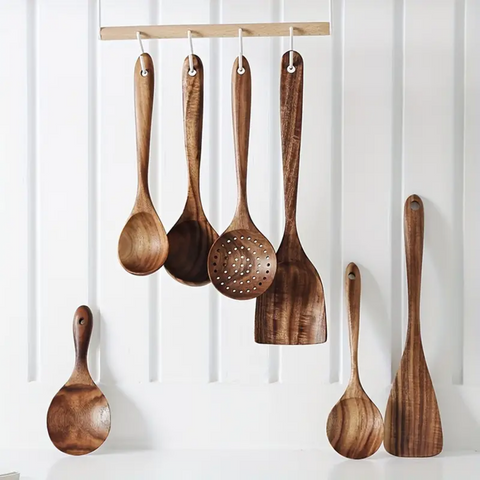 Narsati Artisan Wood™ – Set de Cocina de Madera Natural